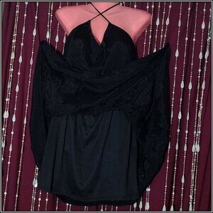 M- Black 3 Tier Spaghetti Strap Dress